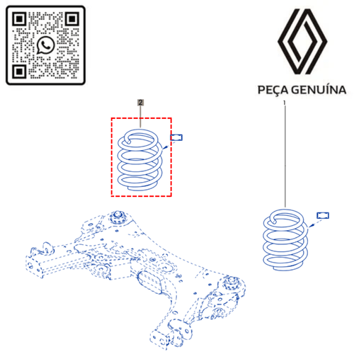 RN 847490 8200847490 MOLA DA SUSPENSAO DIANT. KANGOO ELETRICA -X1- - 4